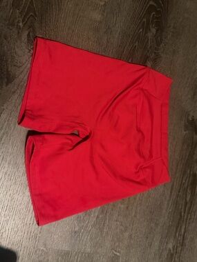 Women's High-Rise Red Athletic Shorts